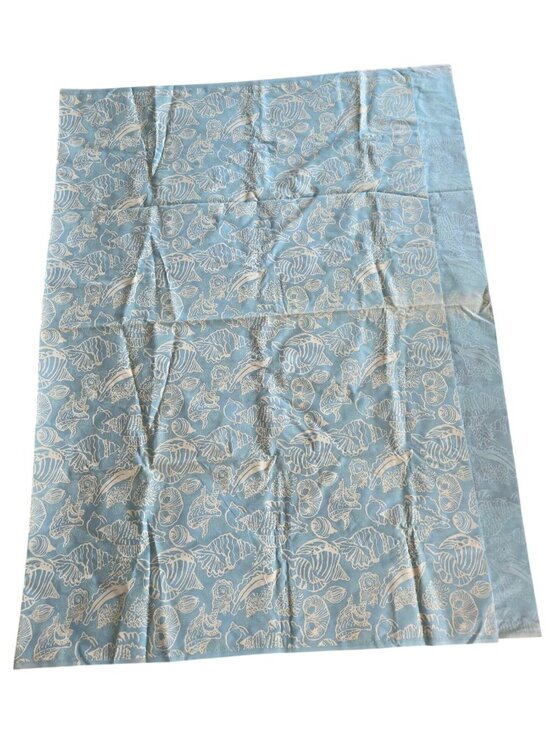 Key West Hand Print Fabrics Other - Vtg Sea Life Fabric By Key West Hand Print Fabrics Inc. 45" x 66" Nautical Shell